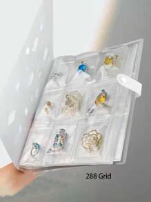 1pc Jewelry Storage Bag, Oxidation-Resistant Jewelry Collection Album (Excluding Mini Sealed Bags & Jewelry), Desk Drawer-Style Storage Box, Transparent Necklace Bracelet Ring Jewelry Pouch, Bag, Collection Album