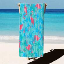 1 Pc Extra Large Flamingo Print Ultra-Soft Microfiber Beach Towel - Quick Dry, Non-Stick And Extra Plush, Skin-Friendly And Portable, Suitable For Fun Travel, Yoga, Picnic And Pool Party Summer,Holiday - Multicolor - View 7