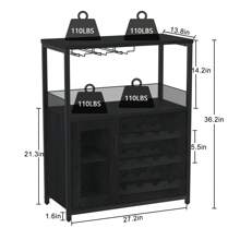 Farmhouse Wine Bar Cabinet With Detachable Wine Rack And Storage Cabinet Kitchen Buffet Cabinet With Glass Holder And Mesh Door Buffet Sideboard For Living Room And Bar