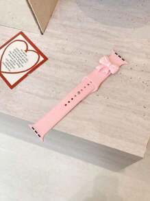 Sanrio 1 pieza Correa de Apple Watch, Correa deportiva de silicona con lazo de moda compatible con 38/40/41/42/44/45/49mm, compatible con Apple Watch Ultra/SE/8/7/6/5/4/3/2/1 como regalo para estudiantes que regresan a la escuela