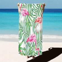 1 Pc Extra Large Flamingo Print Ultra-Soft Microfiber Beach Towel - Quick Dry, Non-Stick And Extra Plush, Skin-Friendly And Portable, Suitable For Fun Travel, Yoga, Picnic And Pool Party Summer,Holiday - Multicolor - View 12