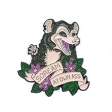 1pc Creative Cartoon Screaming Animal Design Metal Brooch, Fashionable & Delicate Accessory - Multicolor - View 7