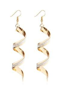 2 stuks modieuze overdreven matte glitter spiraalvormige oorringen