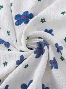 Fashion Women Short Sleeve & Shorts Sleepwear Set, Plaid Bear & Ruffle Trim, Fresh & Cozy Summer Loungewear