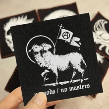 1 buc. No Masters Print Punk Patch Cosut Petepe umoristice pentru îmbrăcăminte Jachetă Trucker Hat Cadou - Culori mixte - Vizualizare 3