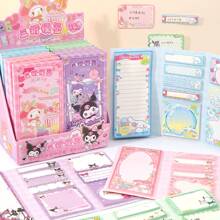 Sanrio 1pack 180 Self-Adhesive Sticky Notes, - Cute Cartoon Sticky Note Pads For Planners And Organizers, Rectangular, Sanrio Kuromi My Melody Cinnamoroll Pochacco Official Licensed Merchandise