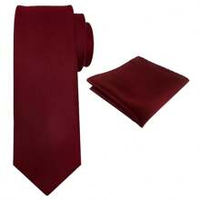 Zweiteiler, Herren Einfarbige Mikrofaser Krawatte und Einstecktuch Kombination, sehr geeignet als Herrengeschenk, passend, Hochzeiten, Bräutigame, Trauzeugen, Dates, Abendessen, Feste und andere Anlässe