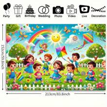 1pc Polyester Backdrop Banner, Vibrant Celebration Scene In Sunny Park, Suitable For Home Party, Wedding, Birthday, Christmas, Thanksgiving And Fall, Easy Set-Up And Reusable Indoor/Outdoor Decor