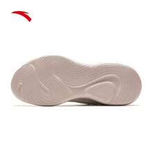 Anta Lingyan 轻便防水女式跑步鞋，软底缓冲运动鞋，厚底高跟 - 象牙白/藕灰 -5 - 查看 5