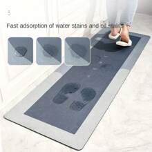 1pc Ultra-Absorbent Diatom Mud Kitchen Mat - 1.18inch Thick, With Natural Rubber Base, Super Non-Slip & Scratch-Resistant Surface, Easy To Clean & Wipe, Comfortable Standing Mat For Kitchens, Bathrooms, Entryways - Black, Multiple Sizes Available, Kitchen Mats For Floor Home Bathroom Decor Bath Rug Floor Carpet Outdoor Rug Door Mat Fall Decor Bathroom Accessories Back To School