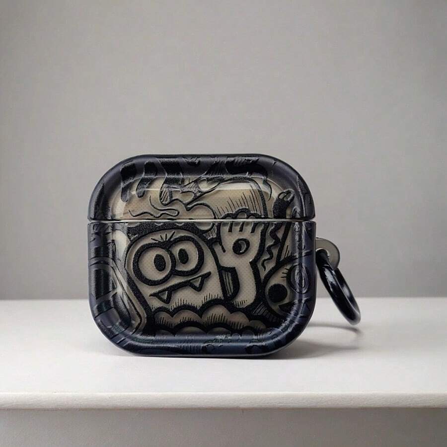 1 pieza Funda de auriculares Pro 3 con diseño de diablillo de graffiti de dibujos animados originales, Funda protectora Pro 2/3 - Multicolor - Ver 1