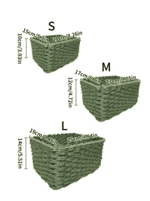 1pc/3pcs Handwoven Storage Baskets Set, Paper Rope Baskets For Home Organization, Suitable For Living Room, Bedroom, Cabinet, Office, Home Decor, Farmhouse Decor (Small + Medium + Large), Shelf Baskets, & Valentine's Day Decor - Army Green - View 5