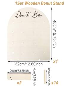 1 Set 16 Löcher Donut Holz Präsentationsständer, Rack Haushalt Donut Präsentationsständer Party Lebensmittel Präsentationsständer, Geburtstag Hochzeit Familien Ereignis Party Lebensmittel Ständer, Donut Präsentations Holzständer, Thanksgiving Weihnachts Party Küche Kochständer, Party Geschenke Gefallen