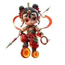 5pcs Cute Cartoon Nezha Car Rearview Mirror/Bag Hanging Decorations, Party Accessories, Keychain Party Favors Wedding Gifts Birthday Gifts Graduation