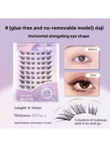 100 簇/10 排无胶化妆睫毛，猫眼睫毛，天然睫毛，旅行必备化妆工具