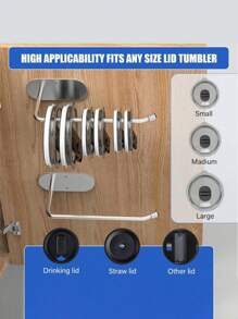 1 pièce Organisateur à couvercle rabattable en acier inoxydable - Porte-couvercles sous l'évier économisant l'espace, design minimaliste moderne, couvercle rabattable amovible