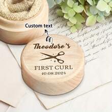 Caixa Memorial de Madeira Vintage Personalizada para Coleção de Cabelo - Primeira Cort de Cabelo e Armazenamento de Cabelo Grávido, Presente Perfeito para Novos Pais, Essenciais de Organização Doméstica, Caixa de Armazenamento de Organização Doméstica Volta às Aulas