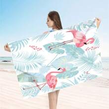 1 Pc Extra Large Flamingo Print Ultra-Soft Microfiber Beach Towel - Quick Dry, Non-Stick And Extra Plush, Skin-Friendly And Portable, Suitable For Fun Travel, Yoga, Picnic And Pool Party Summer,Holiday - Multicolor - View 50