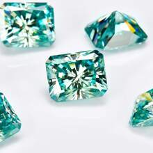 1pc 100% Moissanite, Blue-Green, D Color, Brilliant Cut, VVS1 Clarity, With GRA Certificate, DIY - Blue-green - View 3
