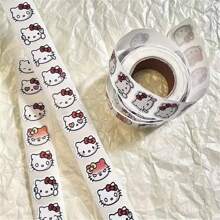 Sanrio 500pcs/Roll Sanrio Hello Kitty Stickers - Colorful Stamp Stickers For Scrapbooking, Gift Wrapping, Party Favors And DIY Crafts - Matte Finish, Reusable Sticker Roll, For Home, Office And Business Use,School Supplies,Back To School