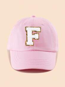 1pc Pink Letter Patch Baseball Cap, 8-16 Years Old Girls Snapback Hat, Suitable For Spring, Summer, Autumn, Winter, Party Decoration Headwear - Pink - View 42