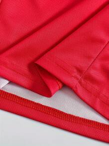 Set de 2 piezas de ropa informal deportiva de secado rápido de manga corta para niño preadolescente, adecuada para ocio, deportes, fútbol, actividades de equipo, diseño estampado