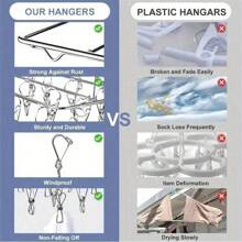 1pc Stainless Steel Clothing Hanger Clips, Multifunctional Anti-Wind Hooks For Skirts, Socks, Jeans, Pants, Dresses, Suitable For Home, Hotel, Dormitory, School, Clothing Store