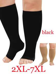 1 双加大码男女款露趾压缩腿套，春季新品 - 彩色 - 查看 14