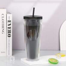 1pc Vertical Pattern Cup 24oz Office Water Cup Family Outdoor Water Cup Light And Portable - Multicolor - View 16