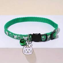 PETSIN 1 件可调节卡通猫项圈带铃铛,涤纶纤维,可分离安全扣 - 必备,猫和小型犬的宠物配件 - 彩色 - 查看 16