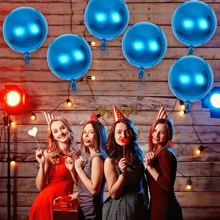 Juego de 6 globos de metal 4D de 22 pulgadas para Año Nuevo, bodas, cumpleaños, aniversarios, graduaciones, fiestas, decoración de celebraciones y suministros para fiestas en interiores y exteriores