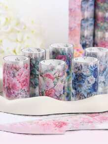 6 Rollen Schönes Blumenmuster PET wasserfestes Klebeband für DIY Scrapbooking, Journaling und Foto-Collagen Dekorative Aufkleber Rollen - Geschenk für Freunde zum Schulstart