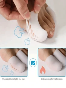 2/4/12入 凝膠透氣腳趾套 矽膠大拇趾保護套 L/M/S 3種尺寸 男女適用 柔軟透氣 適合送給父母與朋友的健康禮物 - 彩色 - 查看 5
