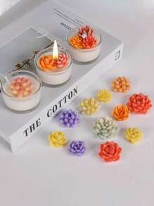 1 个 9 腔硅胶模具适用于蜡烛、树脂工艺品制作 - 白色 - 查看 4