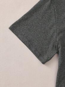 Robes d'été pour femmes, col rond, T-shirt à manches courtes, imprimé motif cerise, hauts d'été gris doux et élégants, coupe slim, convient pour le port quotidien à la maison, t-shirts graphiques pour femmes Top d'été