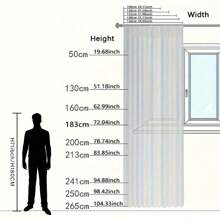 1pc White Vertical Pleated Sheer Curtain For Living Room, Kitchen Cabinet, Rod Pocket, Home Decor