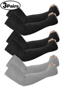 3 pares de mangas para el brazo unisex, mangas de compresión para hombres, mangas protectoras contra el sol para hombres y mujeres, adecuadas para la escuela, el Día de la Madre, los jóvenes, guantes bloqueadores del sol