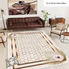[Crystal Velvet, PVC Bottom, 5mm Thickness] 1pc Bohemian Style Carpet - Waterproof, Anti-Slip, Absorbent, Machine Washable, Soft & Comfortable Mat, Suitable For Kitchen, Living Room, Bedroom, Hallway, Bathroom, Laundry Room - Easy To Clean, Carpet, Home Decor Home Bathroom Decor Bath Rug Outdoor Rug Door Mat