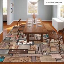 1pc Crystal Velvet Embossed Plaid Area Rug/Doormat - 5mm Thick, Waterproof, Non-Slip, Easy Clean, Machine Washable, Soft & Comfortable, Suitable For Entryway, Kitchen, Living Room, Bedroom, Hallway, Bathroom, Laundry Room - Carpet Decor