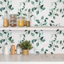 1 rol dik zelfklevend contactpapier met groen plantenbladpatroon, waterdicht en verplaatsbaar PVC, geschikt voor woonkamer, keuken, slaapkamer, slaapzaalbehang, meubelrenovatie, zelfklevend behang, kamerdecoratie, woondecoratie, wanddecoratie, badkamerdecoratie, slaapkamerdecoratie, kamerdecoratie, spullen voor woonkamerdecoratie, huisdecoratie, woondecoratie, woonkamerbehang, muurstickers, muurstickers