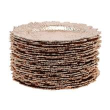 CNCEST 24 Pack Charger Plates, Bulk Plastic Plate Chargers With Floral Reef Design Round Ruffled Rim Dinner Charger Plates - For Dinner Plates,Wedding,Party Elegant Decoration Place Mats (Rose Gold) - 玫瑰金 - 查看 9