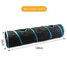 Túnel plegable para gatos, túnel para gatos de interior, túnel de juego para gatos, juguete interactivo tipo laberinto, casa de juegos para gatos, gatitos, cachorros, conejos (rosa y negro)