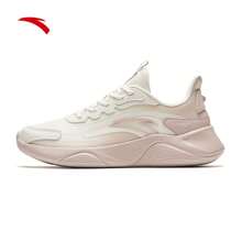 Anta Lingyan 轻便防水女式跑步鞋，软底缓冲运动鞋，厚底高跟 - 象牙白/藕灰 -5 - 查看 1