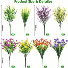 20 paquetes de flores artificiales para decoración al aire libre, plantas de plástico falsas resistentes a los rayos, arbustos de flores falsas para primavera, verano, jardín, porche, ventana, decoración del hogar, color mixto - Naranja Amarillo - Ver 10