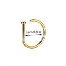 3Pcs Women Men Fake Piering Nose Ring Fashion D-Shape Punk Non Piercing Nose Clip Stainless Steel Perforation Septum Body Jewelry