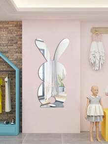 1pc Easter Bunny Acrylic Mirror Surface Happy Easter 3D Self-Adhesive Holiday Decoration Wall Sticker
