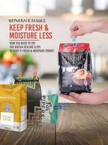 10 Pcs 2 Inch 5 Different Random Colors Chip Clips, PVC Coating High Elasticity Strength Clothes Pins, Food Clips And Bag Clips - Multicolor - View 8