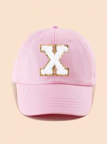 1pc Pink Letter Patch Baseball Cap, 8-16 Years Old Girls Snapback Hat, Suitable For Spring, Summer, Autumn, Winter, Party Decoration Headwear - Pink - View 15