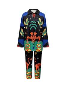 Women Spring/Summer New Boho Style Drop-Shoulder Elastic Waist 2 Pieces Outfits Set - Multicolor - View 3