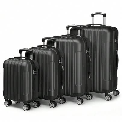 SUNROAD 4pcs Luggage Set ABS Hard Shell Suitcase Luggage Sets, Double Wheels, 16in 20in 24in 28in, Durable Hard Shell, Lightweight Travel Suitcases